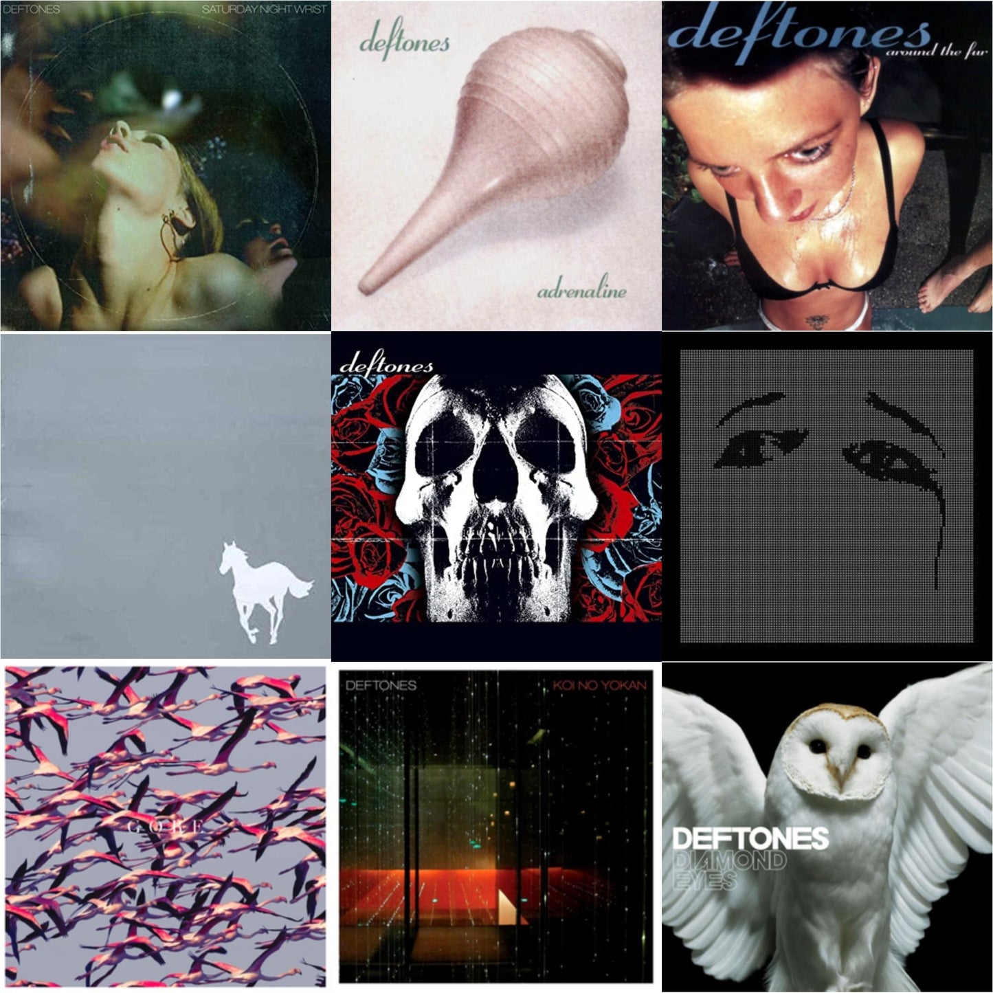 Saturday Night Wrist & Adrenaline & Around The Fur & White Pony & Deftones & Ohms & Gore & Koi No Yokan & Diamond Eyes