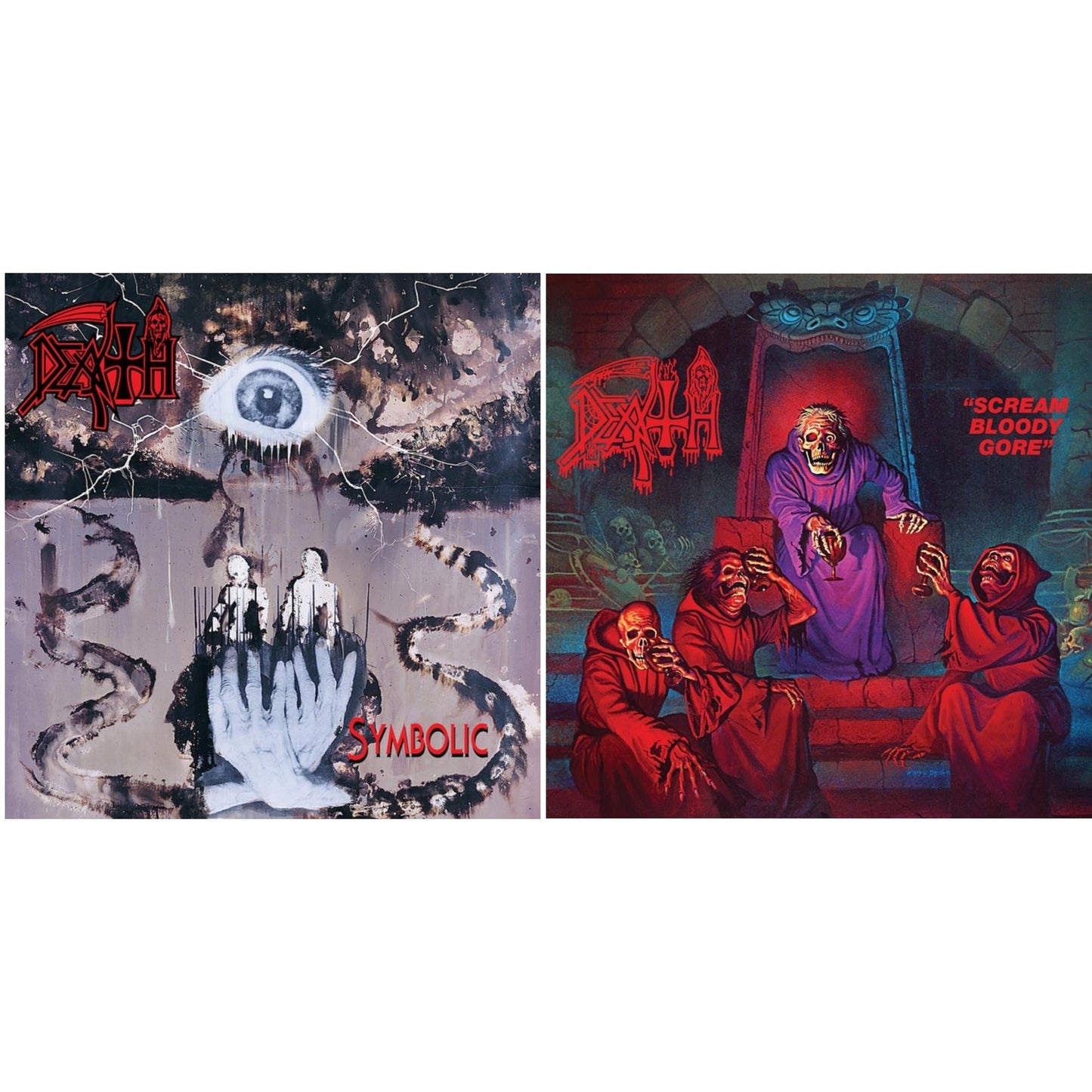 Symbolic & Scream Bloody Gore (Neon Violet, Bone White & Red Tri Color Merge With Splatter LP Vinyl)