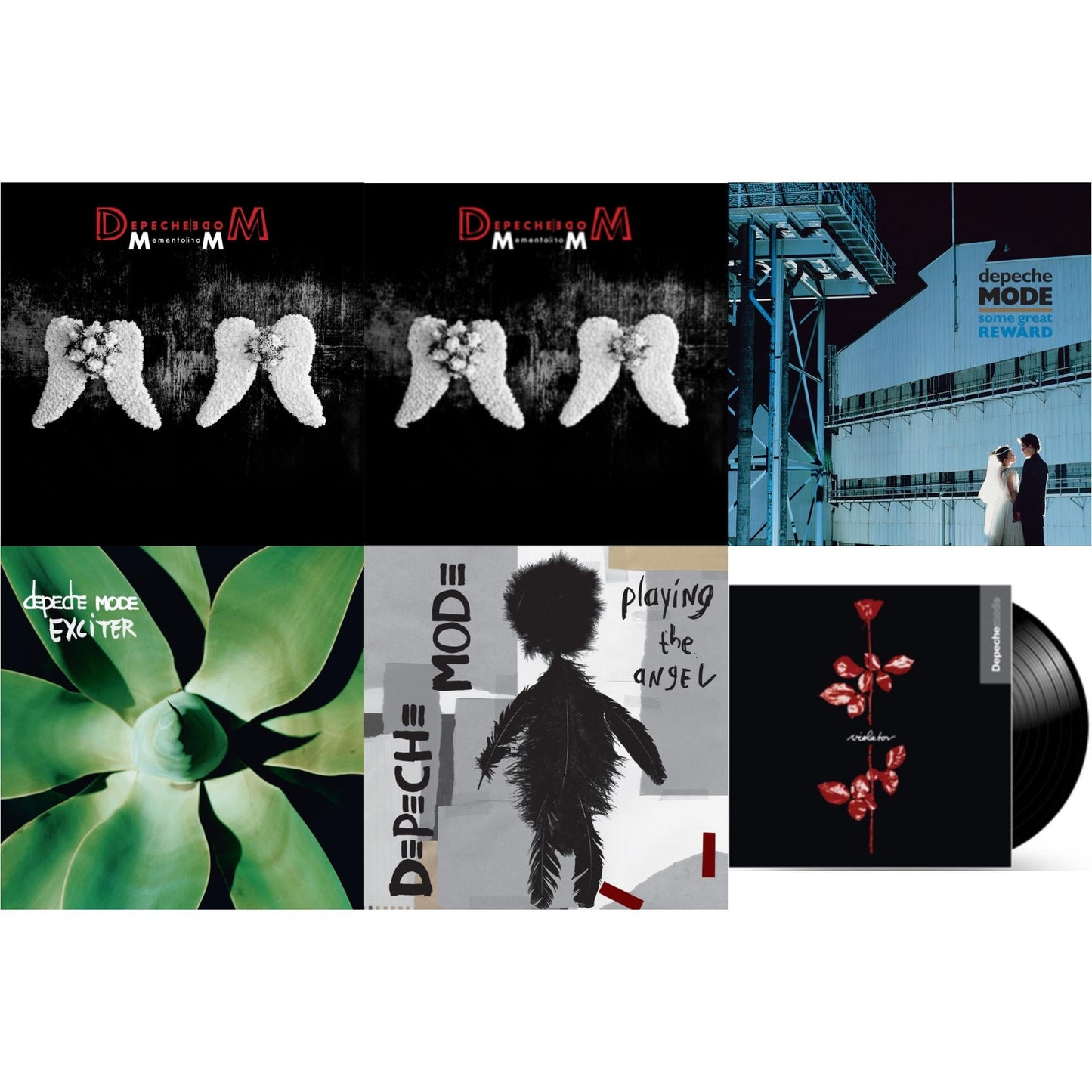 Memento Mori (2LP/Tri-Fold Jacket/Inner Sleeves/Poster) & Memento Mori (2LP/180G/Translucent Red Vinyl/Side D Etching) & Some Great Reward & Exciter (2LP) & Playing The Angel (2LP) & Violator (180G)