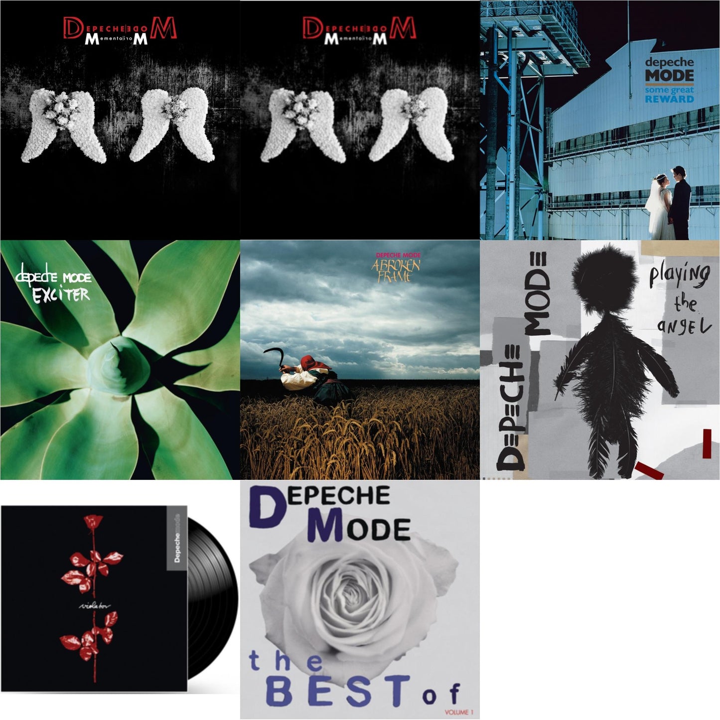 Memento Mori (2LP/Tri-Fold Jacket/Inner Sleeves/Poster) & Memento Mori (2LP/180G/Translucent Red Vinyl/Side D Etching) & Some Great Reward & Exciter (2LP) & Broken Frame (180G) & Playing The Angel (2LP) & Violator (180G) & Best Of Depeche Mode Vol.1
