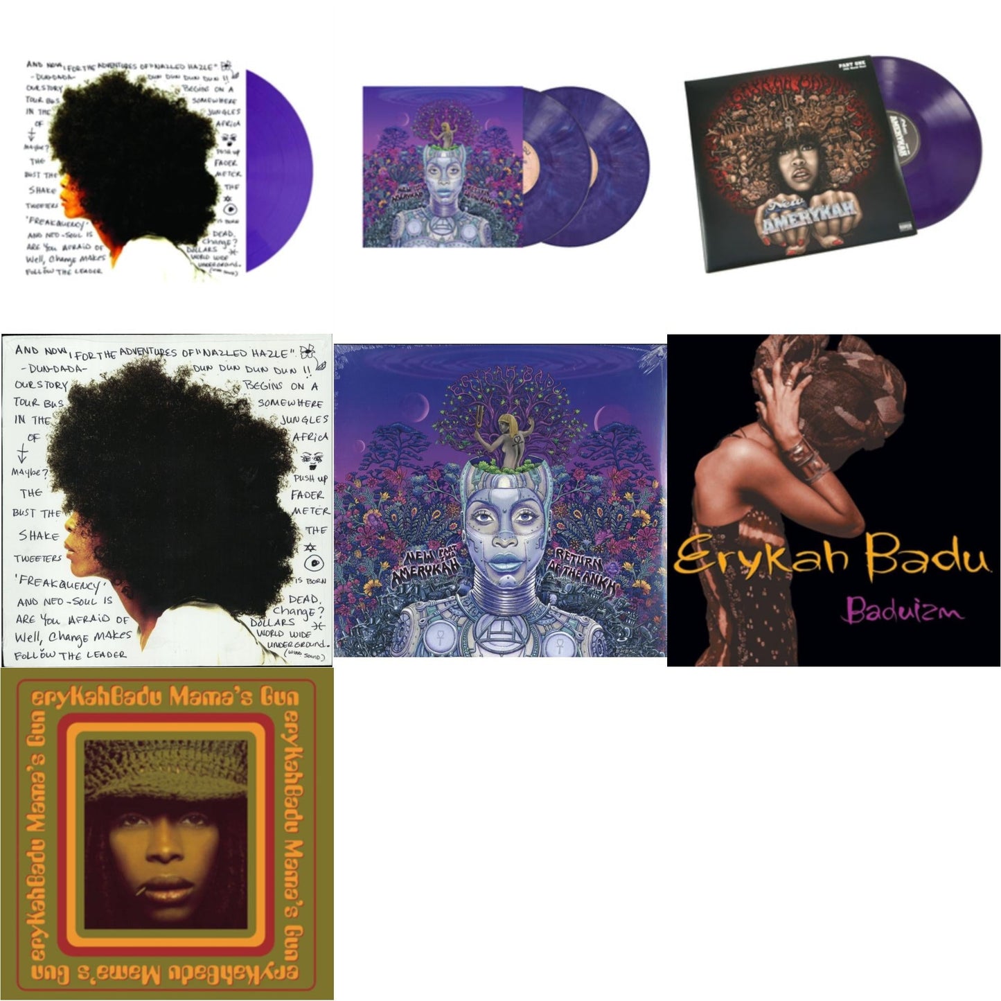 Worldwide Underground (Purple LP Vinyl) & New Amerykah Part Two (Return Of The Ankh) (Violet Vinyl/2LP) & New Amerykah Part One (4Th World War) (Purple Vinyl/2LP) & Worldwide Underground & New Amerykah Part 2: Return Of Ankh & Baduizm & Mama's Gun