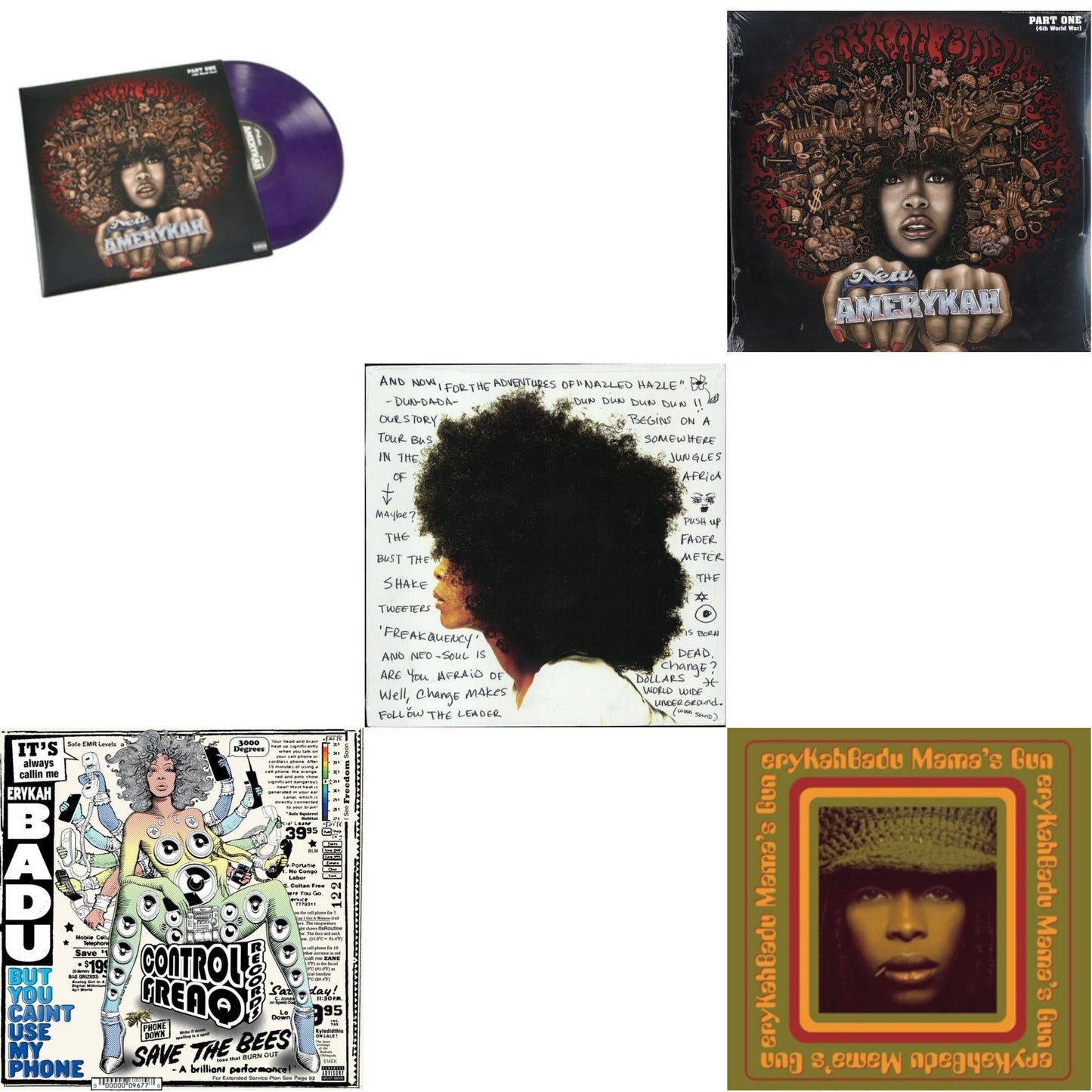 New Amerykah Part One (4Th World War) (Purple Vinyl/2LP) & But You Caint Use My Phone (Purple LP Vinyl) & Worldwide Underground & New Amerykah Part 1: 4Th World War & Mama's Gun