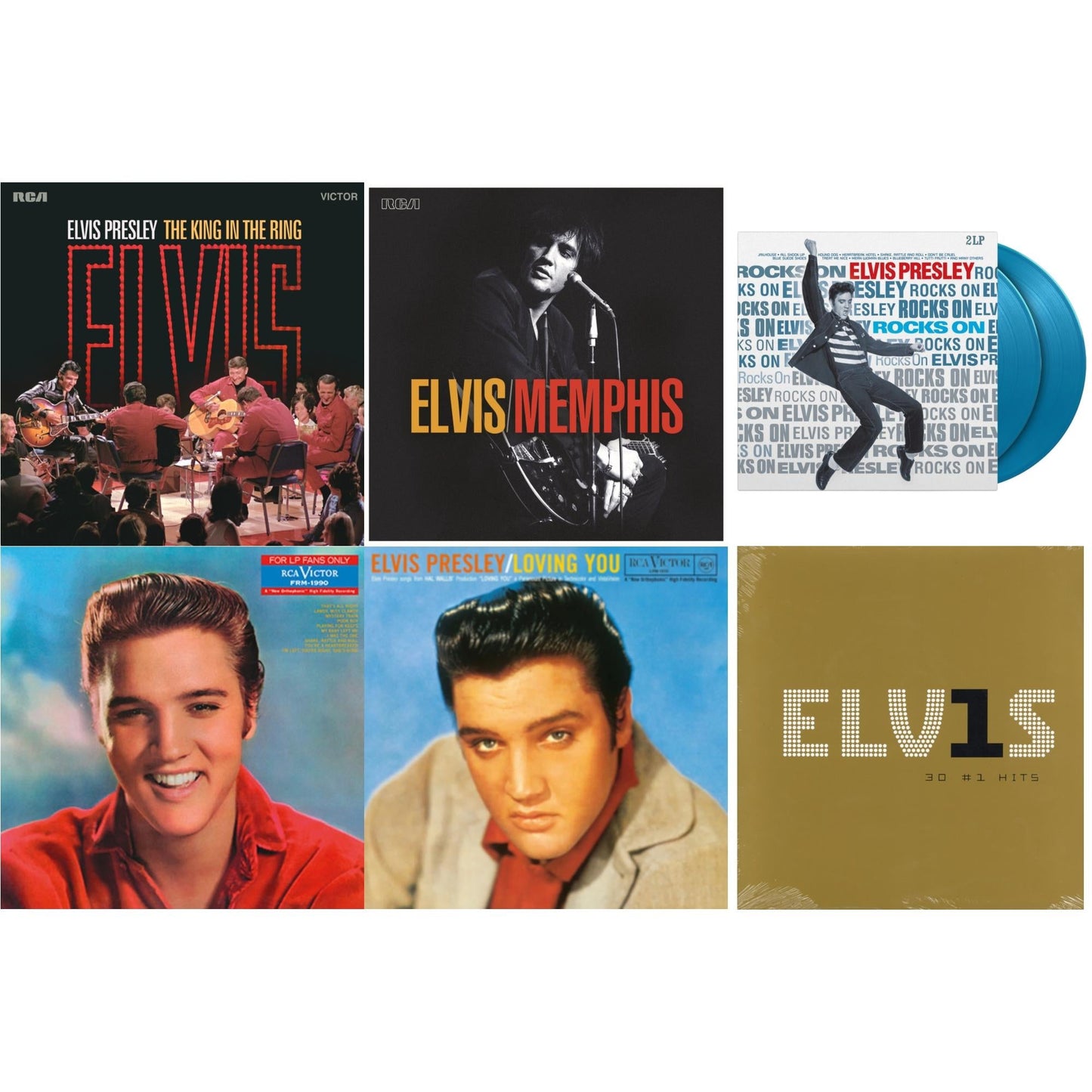 King In The Ring (2LP/140G/Dl Code) & Memphis (2LP) & Rocks On (2LP/180G/Solid Blue Vinyl) & For LP Fans Only (Translucent Blue Vinyl/180G) & Loving You (Translucent Yellow LP Vinyl/180G) & Elvis 30 #1 Hits (2LP/180G)
