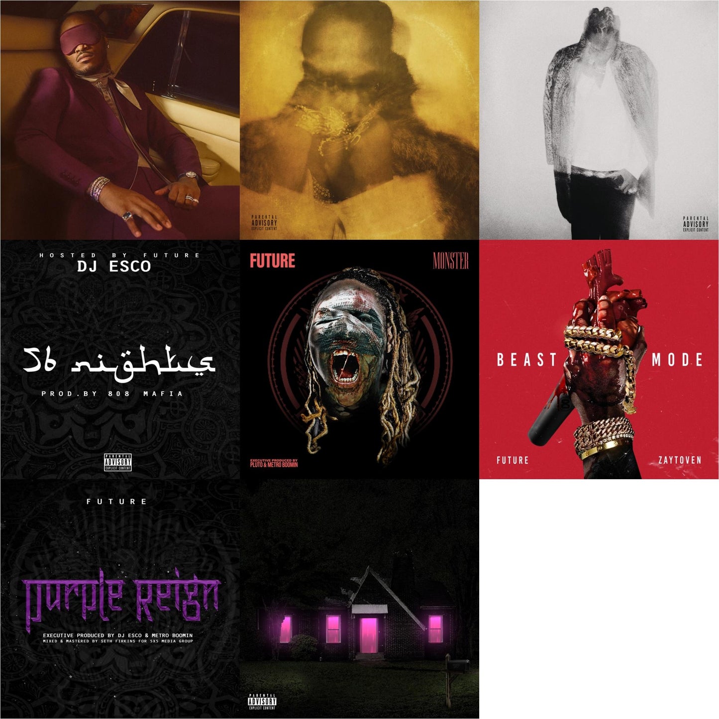 I Never Liked You & Future (X) (2LP) & Hndrxx (X) (2LP) & 56 Nights & Monster (X) & Beast Mode (X) & Purple Reign (X) & Mixtape Pluto (X)