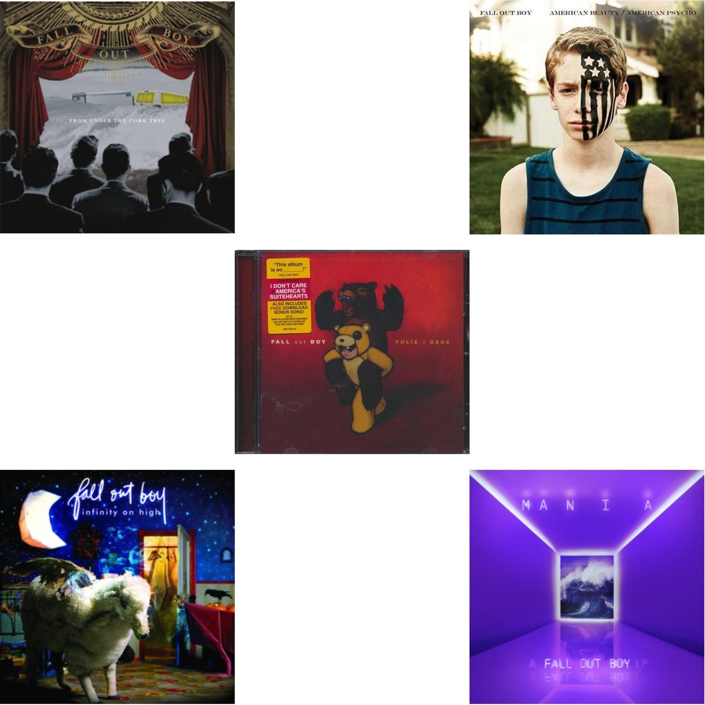 From Under Cork Tree & Infinity On High & Folie A Deux & American Beauty / American Psycho & M A N I A