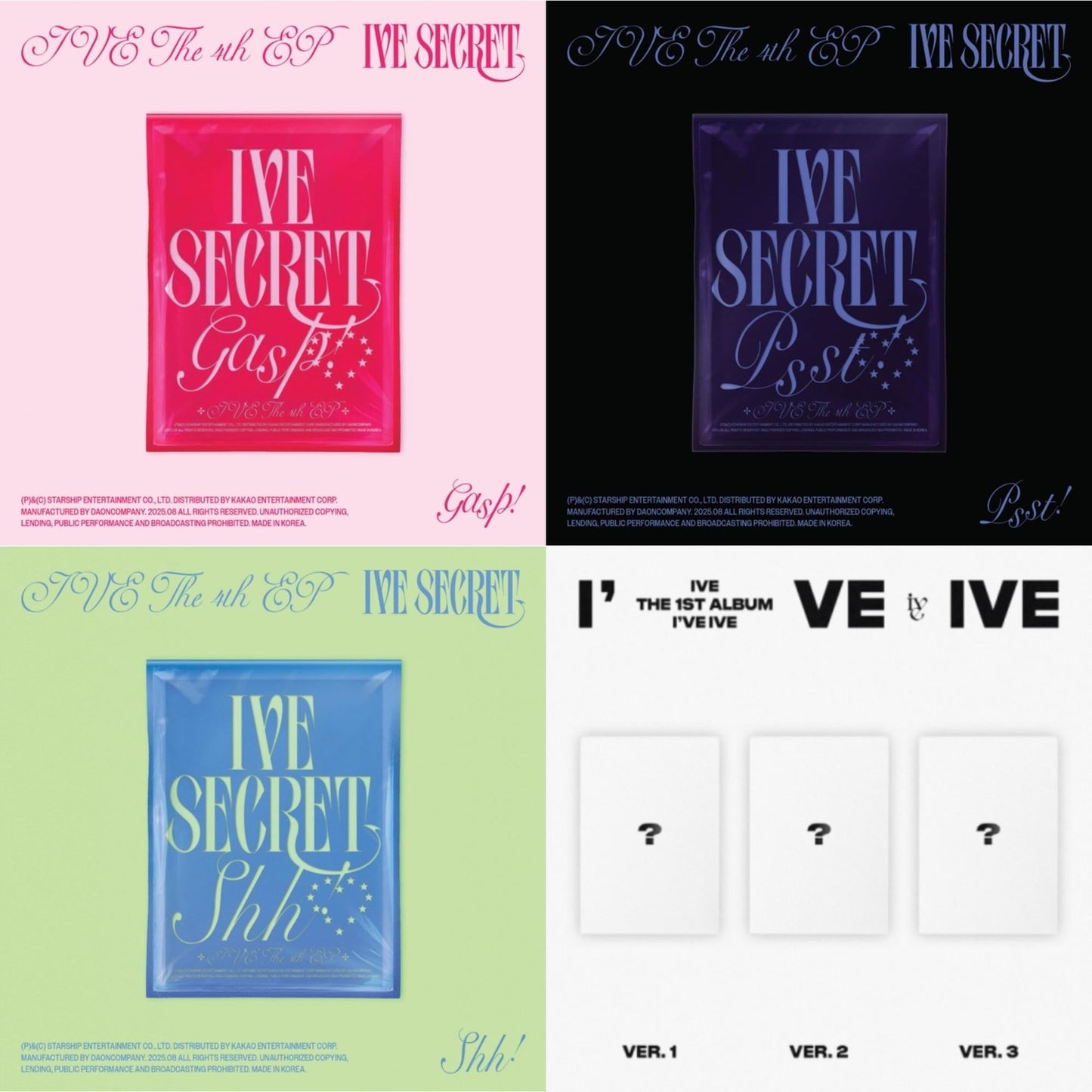 Ive The 4Th Ep Ive Secret (Gasp! Ver.) & Ive The 4Th Ep Ive Secret (Psst! Ver.) & Ive The 4Th Ep Ive Secret (Shh Ver.) & I've Ive: Vol.1