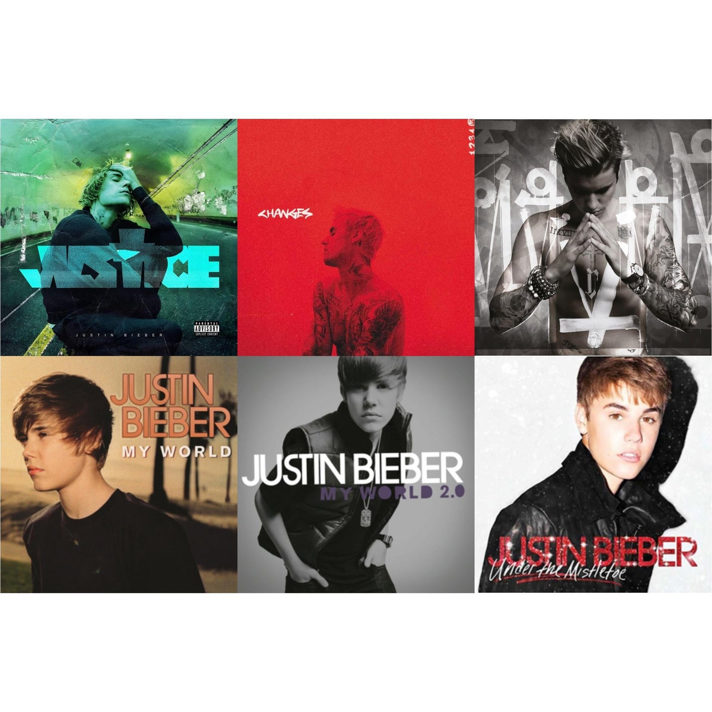 Justice (2LP) & Changes (2LP/Red Vinyl) & Purpose & My World & My World 2.0 & Under The Mistletoe