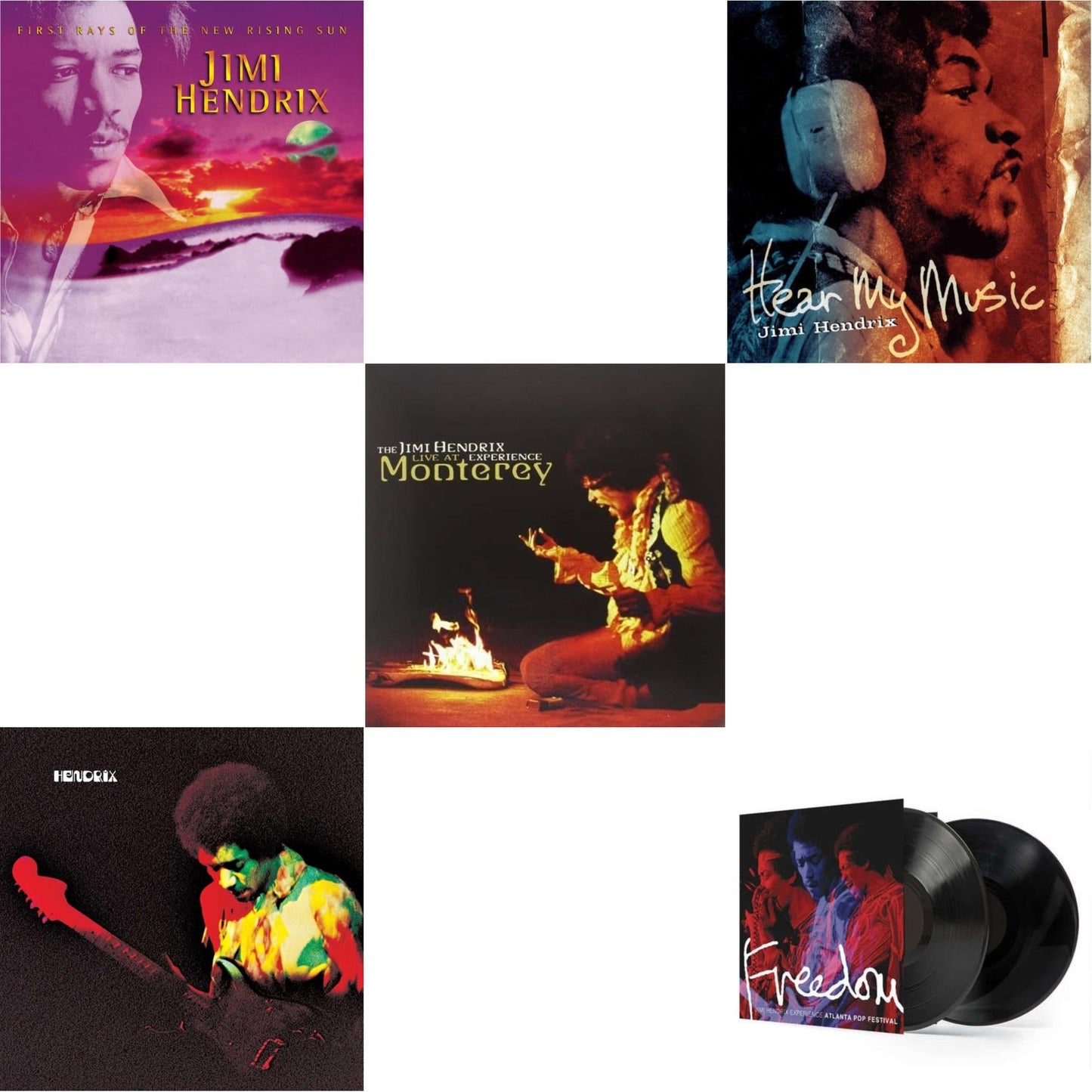 First Rays Of The New Rising Sun (2LP/150G) & Band Of Gypsys (180G/50Th Anniversary/Booklet/Images/Essay By John Mcdermott/Poster) & Live At Monterey (180G) & Hear My Music (2LP/Gatefold) (180G) & Atlanta Pop Festival (2LP/Gatefold) (180G)