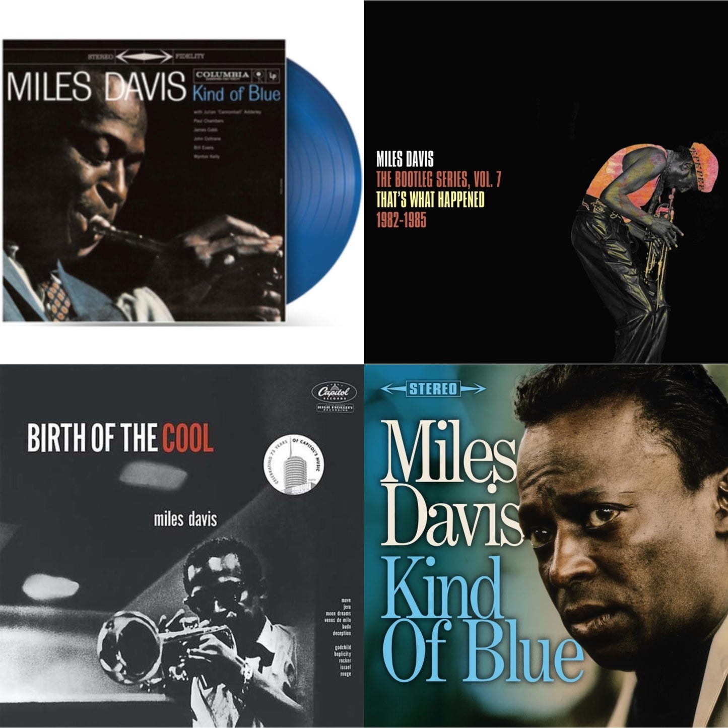 Kind Of Blue (Blue LP Vinyl/Dl Code) & Bootleg Series Vol. 7: That’S What Happened 1982-1985 (2LP/White Vinyl) & Birth Of The Cool & Kind Of Blue (Crystal Clear & Solid Blue Mixed LP Vinyl)