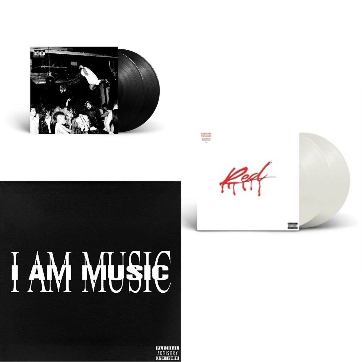 Die Lit (2LP) & Music (X) (2LP) & Whole Lotta Red (X) (5 Year Anniversary Edition) (Rain Cloud White Vinyl/2LP)