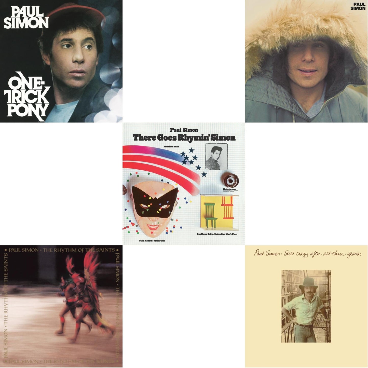 One Trick Pony (140G/Dl Code) & Rhythm Of The Saints (140G/Dl Code) & There Goes Rhymin' Simon (Opaque Orange LP Vinyl/50Th Anniversary) (Rsd Essential) & Paul Simon (180G) & Still Crazy After All These Years (180G)