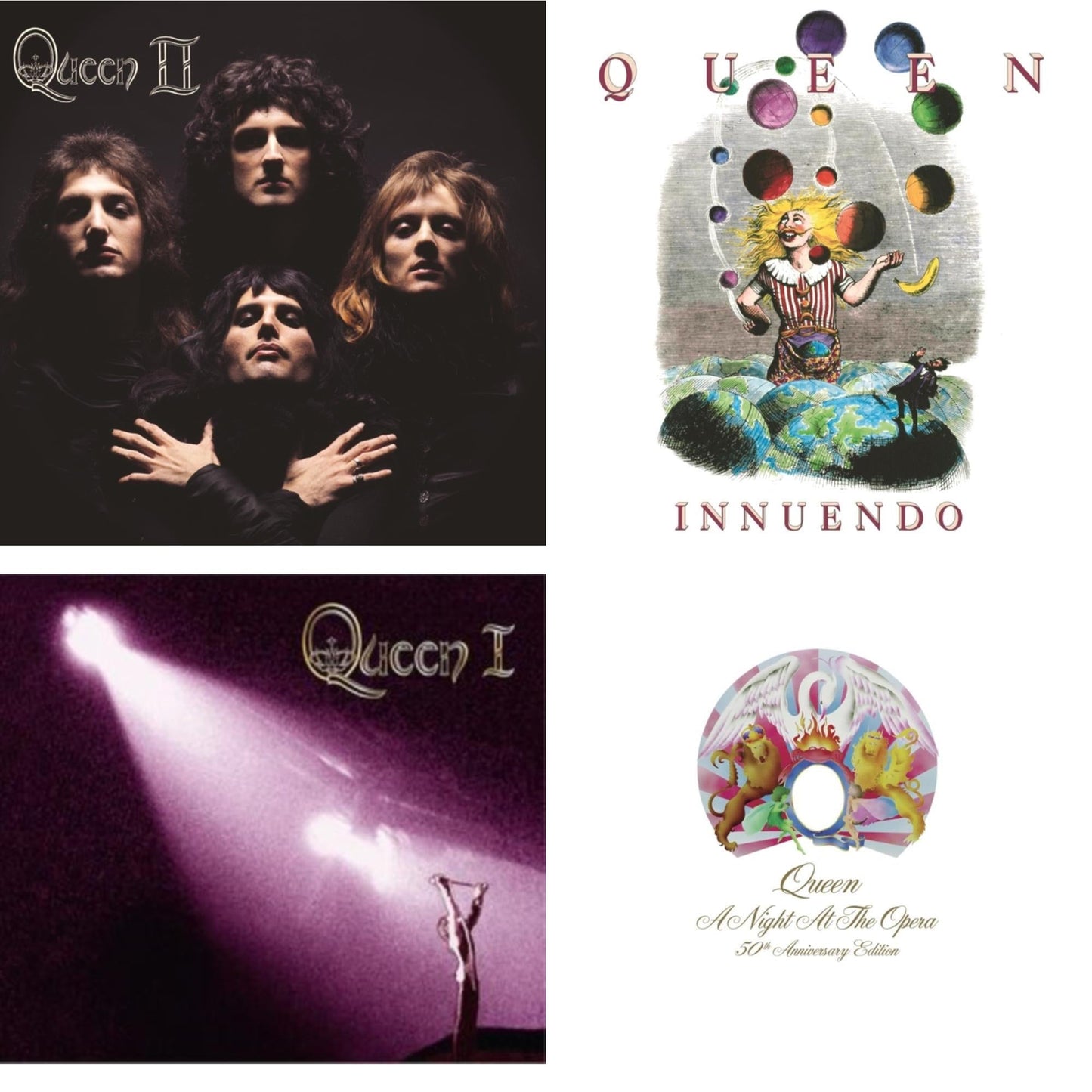 Queen Ii & Innuendo (2LP) & Queen I (2024 Mix) & Night At The Opera (180G/Clear LP Vinyl)