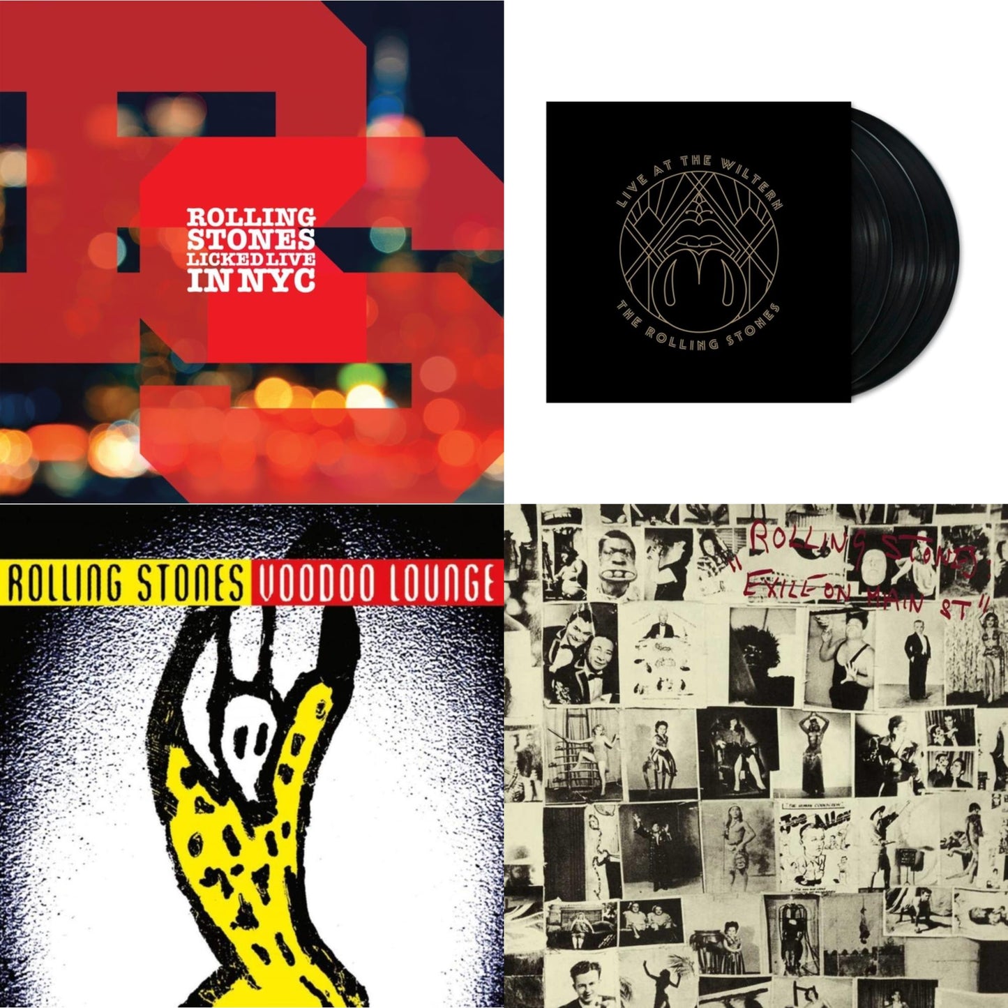 Licked Live In Nyc (White Vinyl/3LP) & Live At The Wiltern (3LP) & Voodoo Lounge (30Th Anniversary) (Red/Yellow Vinyl/2LP) & Exile On Main Street (2LP)
