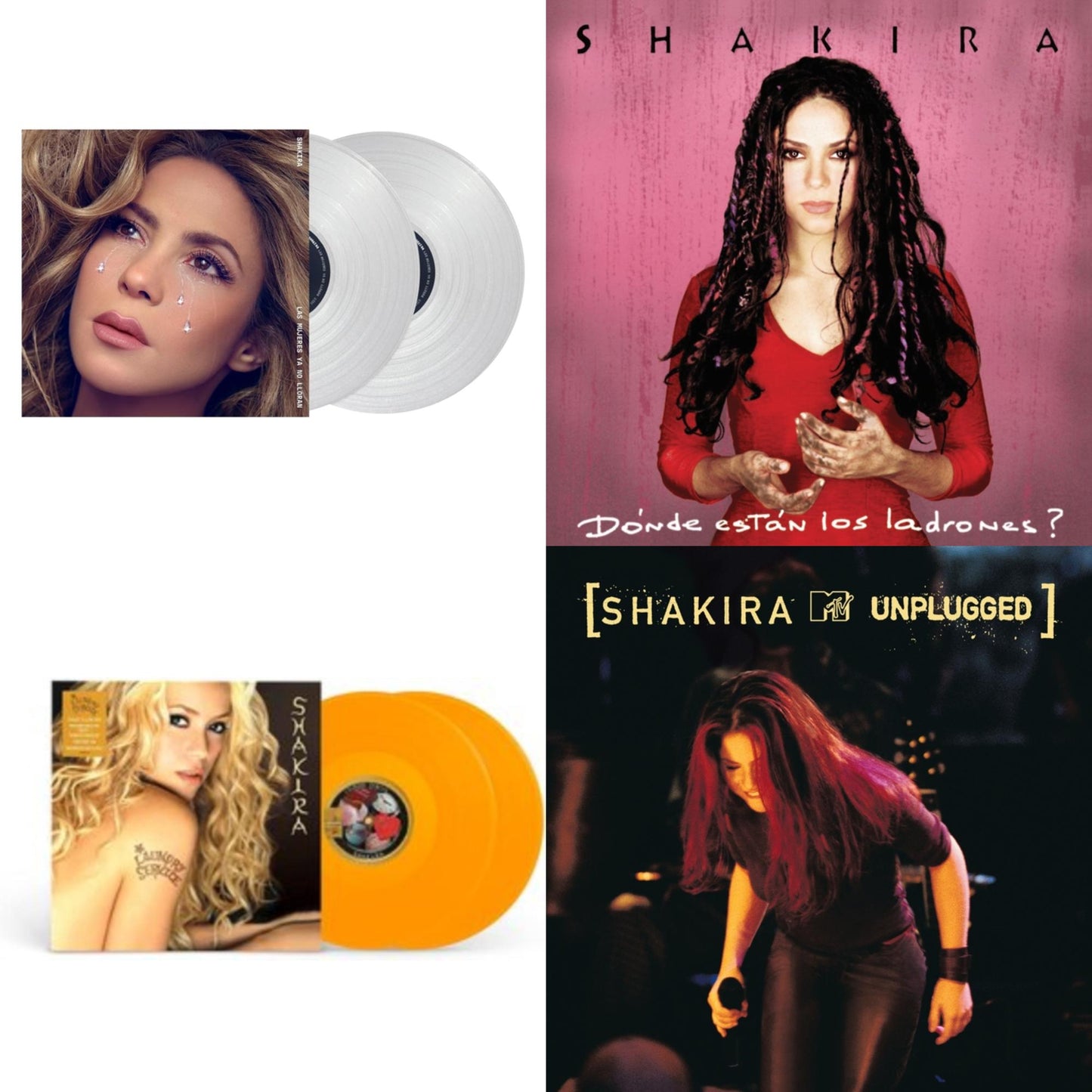 Shakira - Laundry Service (2LP/Yellow Vinyl) & Donde Estan Los Ladrones & Mtv Unplugged (2LP) & Las Mujeres Ya No Lloran (2LP/Diamond Clear Vinyl)
