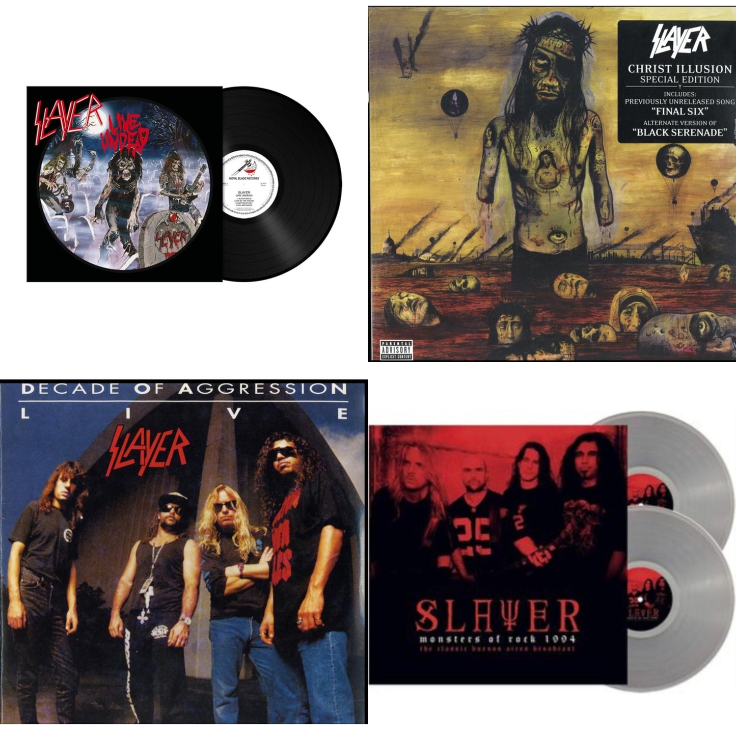 Live Undead (180G) & Christ Illusion & Live: Decade Of Aggression & Monsters Of Rock 1994 (2LP/140G/Clear Vinyl)