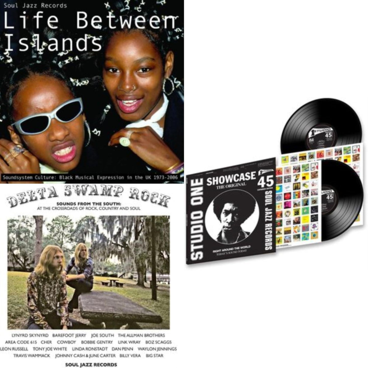 Life Between Islands - Soundsystem Culture: Black Musical Expression In The Uk 1973-2006 (3LP) & Delta Swamp Rock - Sounds From The South: At The Crossroads Of Rock, Country & Soul & Studio One Showcase 45 Expanded Edition (2LP)