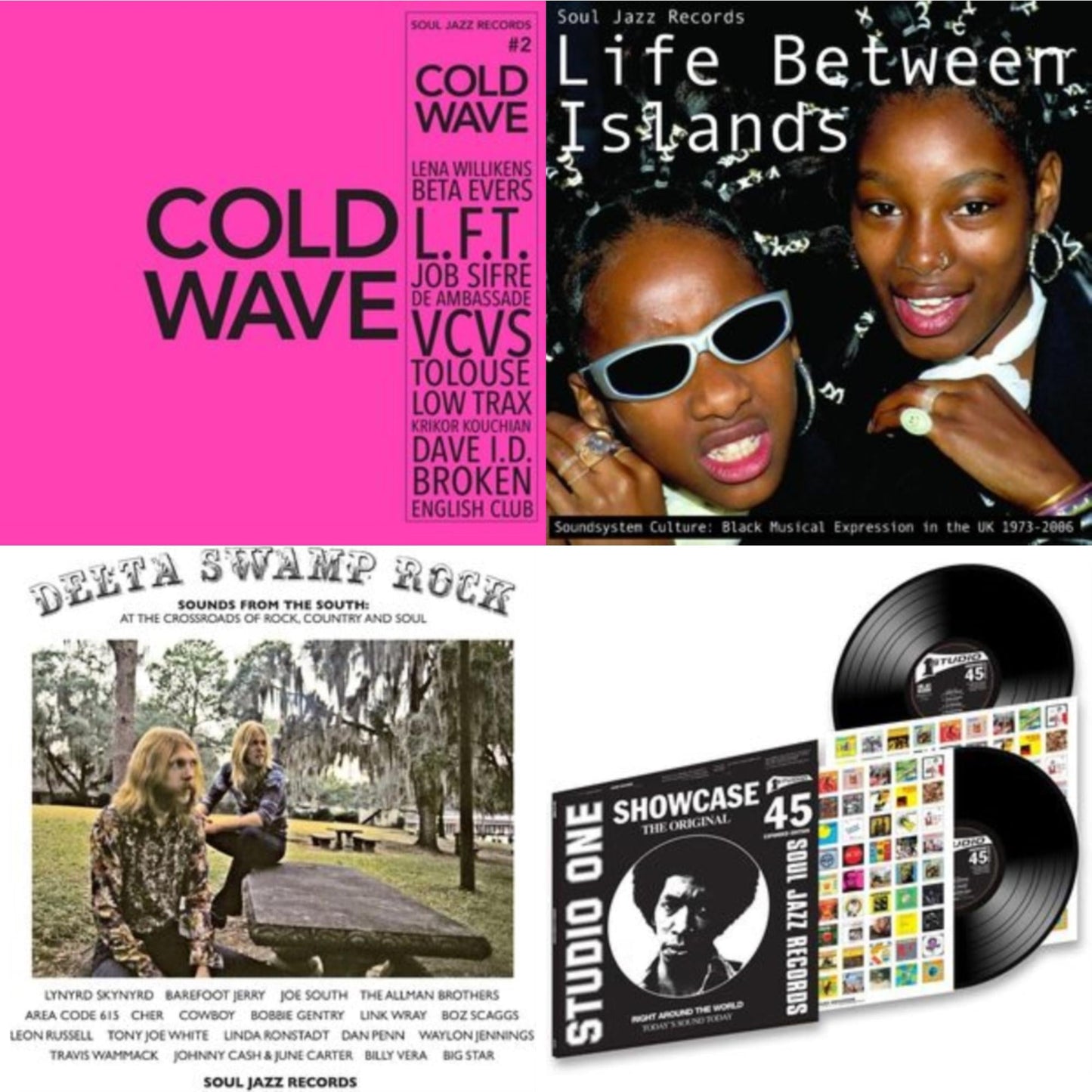 Cold Wave #2 (2LP) & Life Between Islands - Soundsystem Culture: Black Musical Expression In The Uk 1973-2006 (3LP) & Delta Swamp Rock - Sounds From The South: At The Crossroads Of Rock, Country & Soul & Studio One Showcase 45 Expanded Edition (2LP)