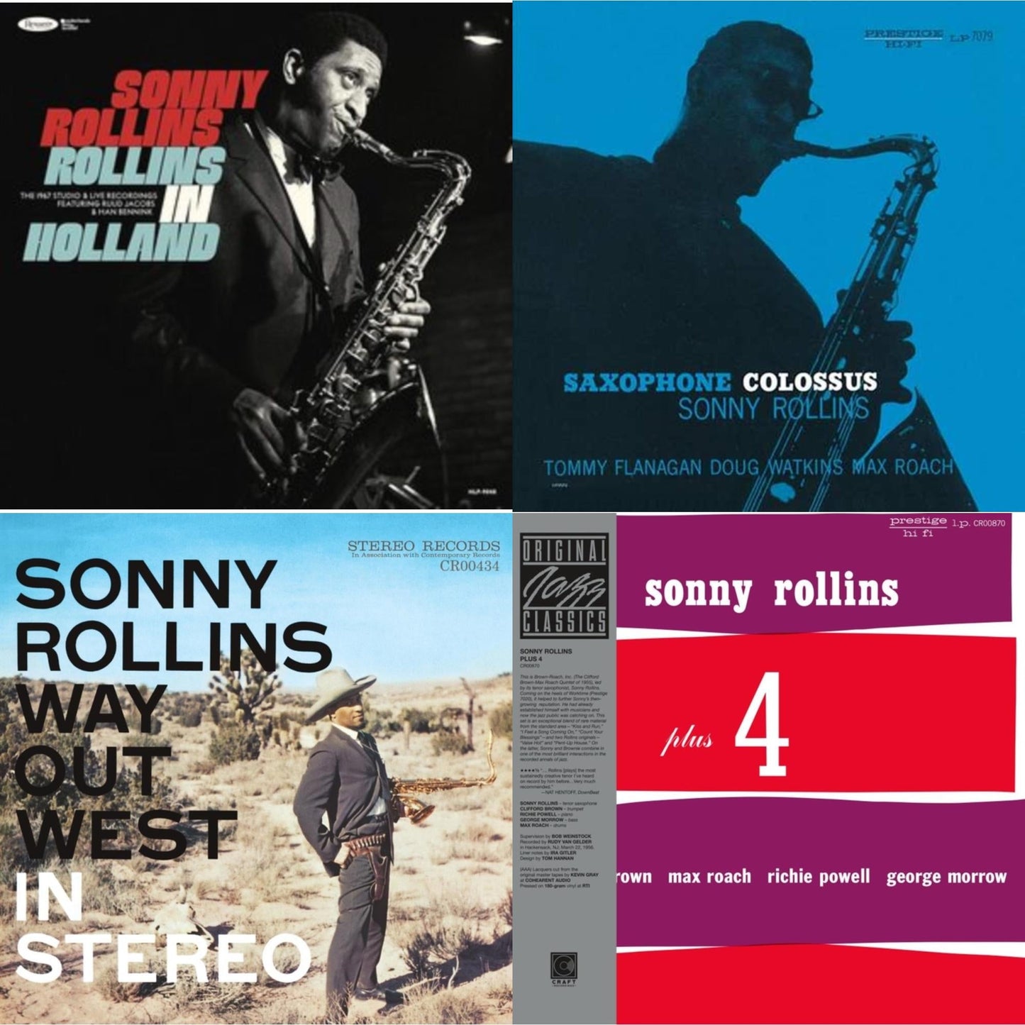 Rollins In Holland: The 1967 Studio & Live Recordings (3LP/Deluxe Edition) & Saxophone Colossus & Way Out West (Contemporary Records Acoustic Sounds Series) & Plus 4 (Original Jazz Classics Series) (180G)