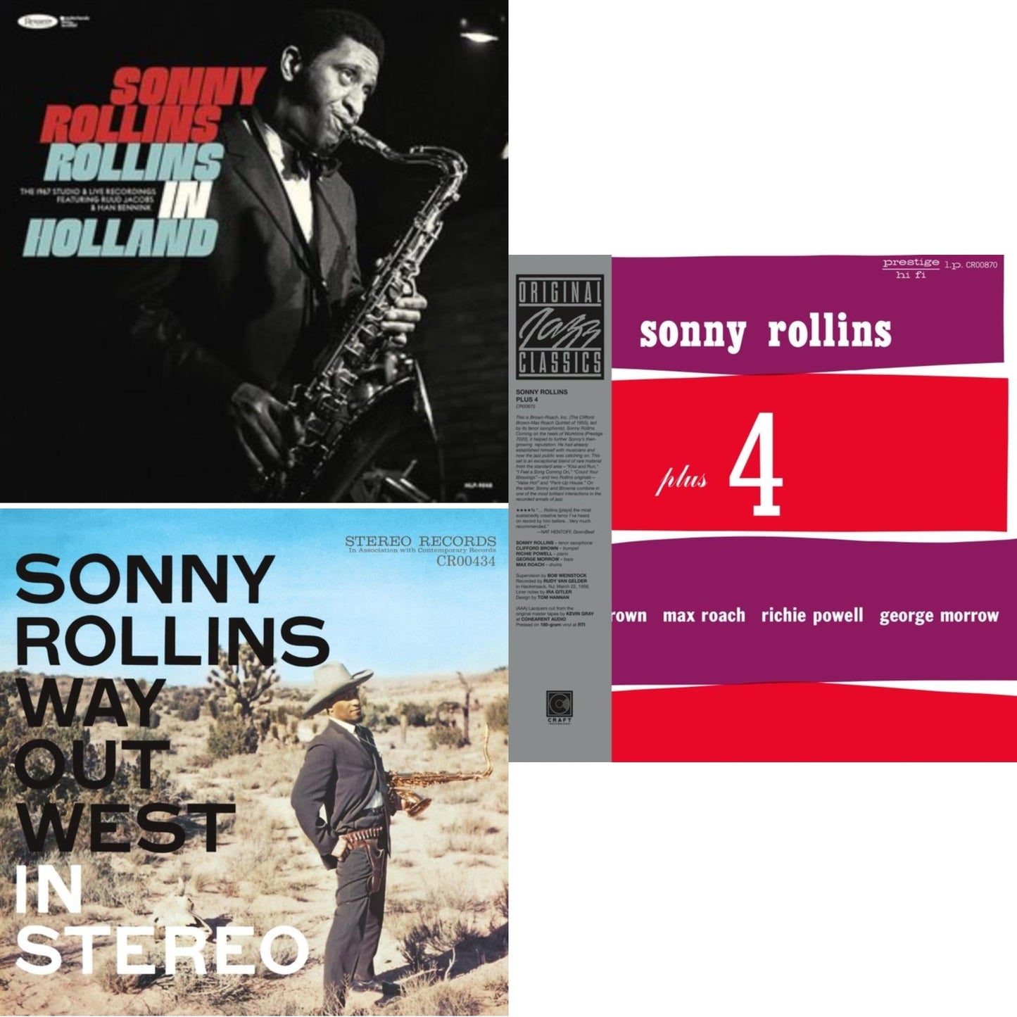Rollins In Holland: The 1967 Studio & Live Recordings (3LP/Deluxe Edition) & Way Out West (Contemporary Records Acoustic Sounds Series) & Plus 4 (Original Jazz Classics Series) (180G)