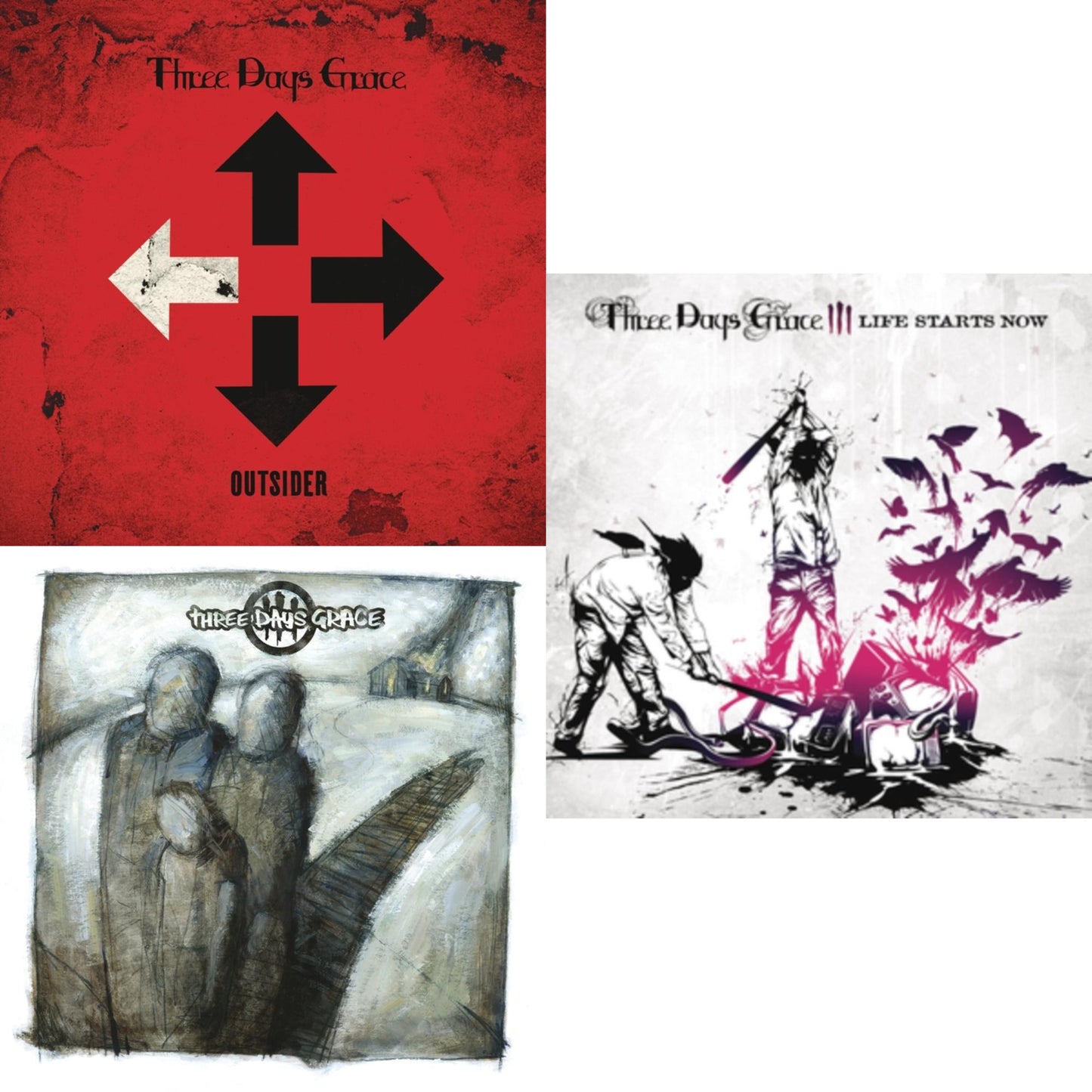 Outsider (140G/Dl Card) & Three Days Grace (150G) & Life Starts Now (150G)