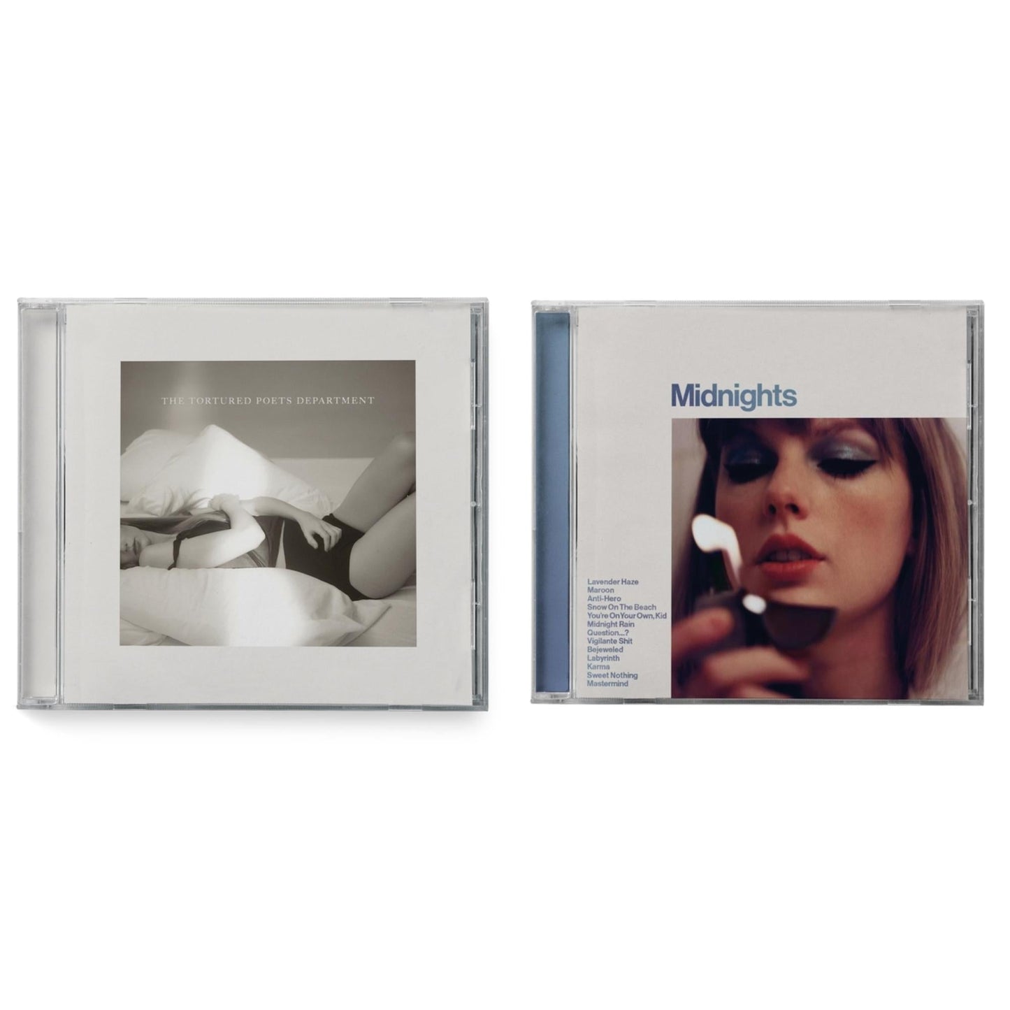 Midnights (X) (Moonstone Blue CD) & Tortured Poets DepartmentĀ (X) (Manuscript- Bonus Track)