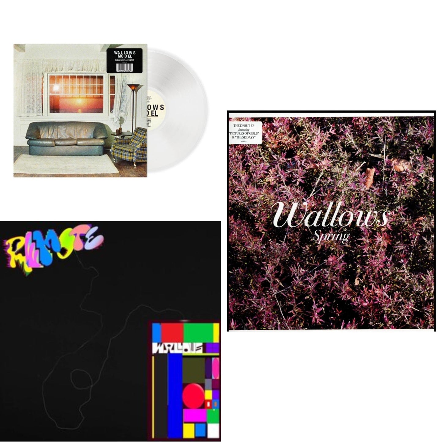 Model (Clear LP Vinyl) & Remote (Pink LP Vinyl/Etched B-Side) & Spring Ep (X) (Pink & Green LP Vinyl)