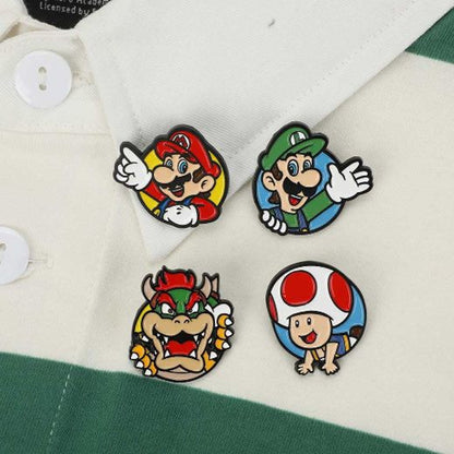 Lapel Pins: Super Mario - Mario, Luigi, Browser, Toad
