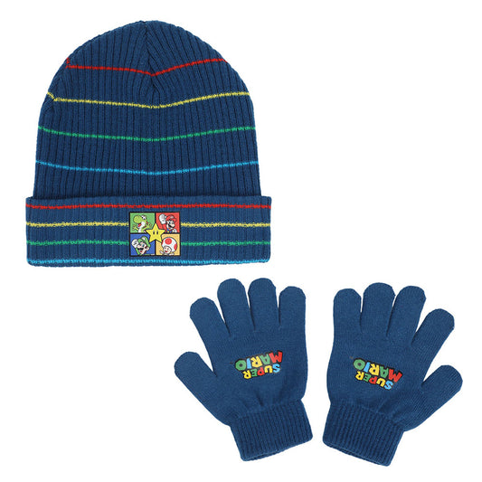 Product Image : This is brand new.<br>2-piece winter knit beanie & knit glove set
Yarn-dyed ribbed knit
Transfer graphic
Material: Acrylic Yarn
Sizing: OSFA
Care: Hand Wash Cold / Lay Flat To Dry
Imported<br>This item's title is: Beanie: Super Mario Striped & Gloves Combo<br>Barcode: 197394408021<br>This was released: 2023