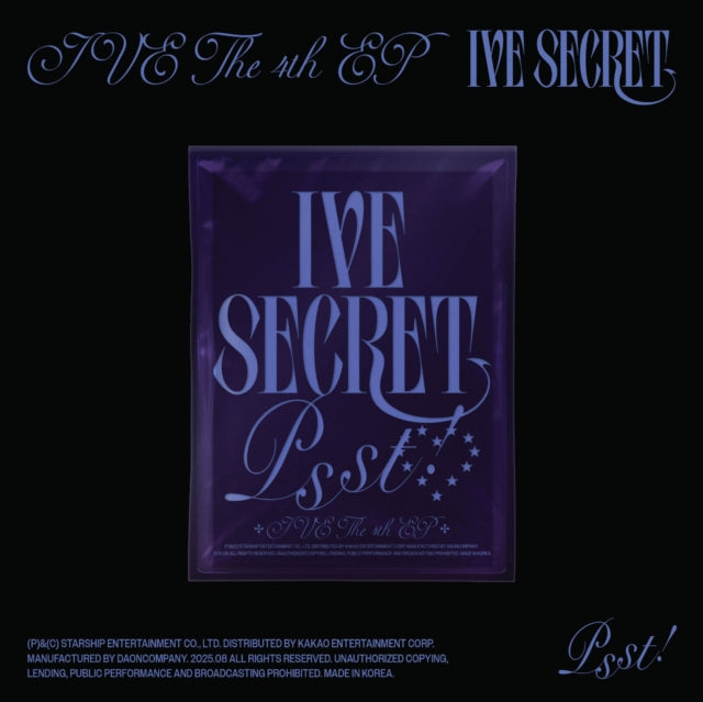 This CD is brand new.Format: CDThis item's title is: Ive The 4Th Ep Ive Secret (Psst! Ver.) Artist: IveBarcode: 199538217117Release Date: 9/19/2025