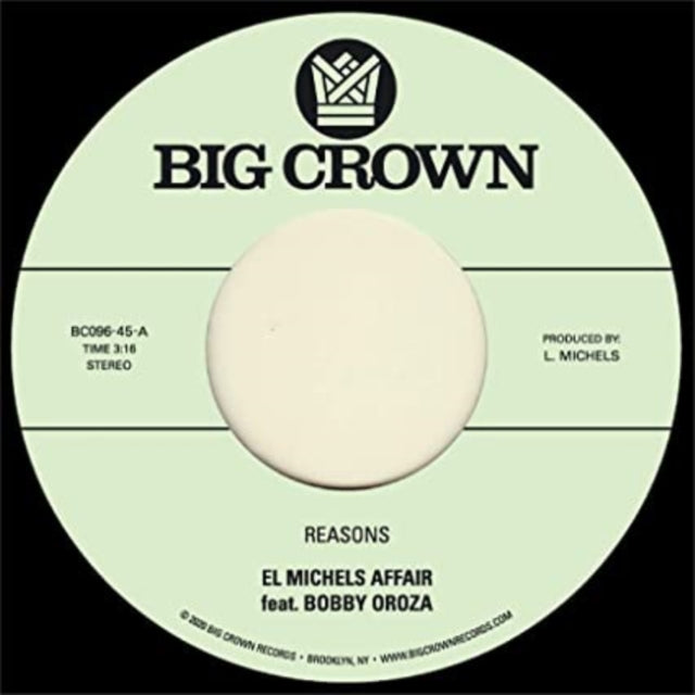 This 7 Inch Vinyl is brand new.Format: 7 Inch VinylThis item's title is: Reasons / HippsArtist: El Michels AffairLabel: BIG CROWN RECORDSBarcode: 349223009613Release Date: 6/12/2020