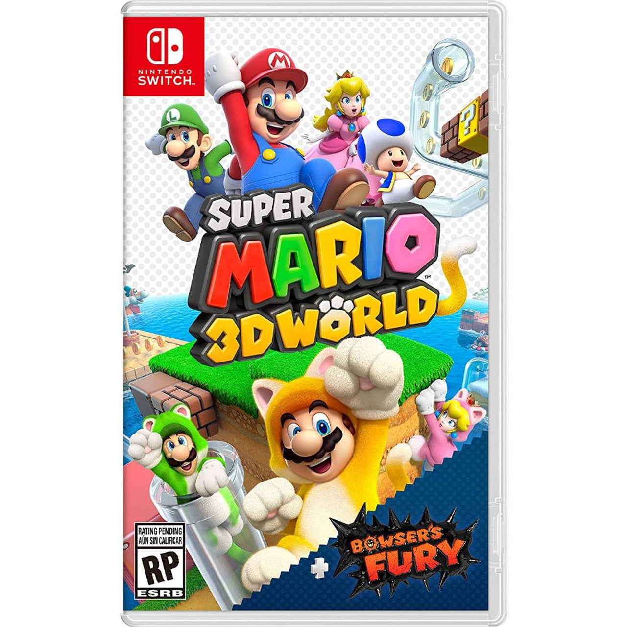 This is brand new.The cat’s out of the bag—Super Mario™ 3D World is coming to the Nintendo Switch™ system!
 Pounce and climb through dozens of colorful stages! Mario (and his friends) can use power-ups like the Super Bell, which grants catlike abilities, like climbing and scratching.