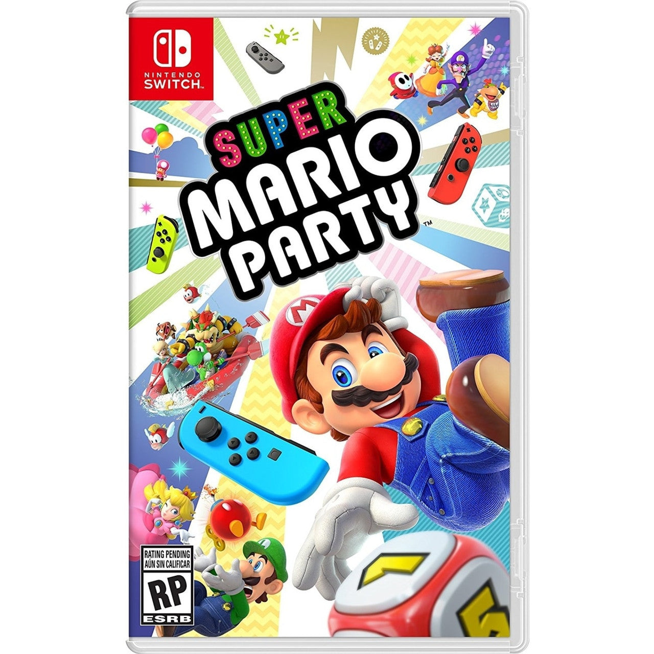 Product Image : This is brand new.<br>Inspired by original Mario Party™ board game play, the beloved series is coming to Nintendo Switch™ with new minigames and play styles that make use of the Joy-Con™ controllers. The Super Mario Party game includes features like character-exclusive Dice Blocks that add depth to players’ strategy. Up to four players* take turns rolling the dice, and individually race across the board searching for Stars. In Toad’s Rec Room Mode, new gameplay links two Nintendo Switch syst