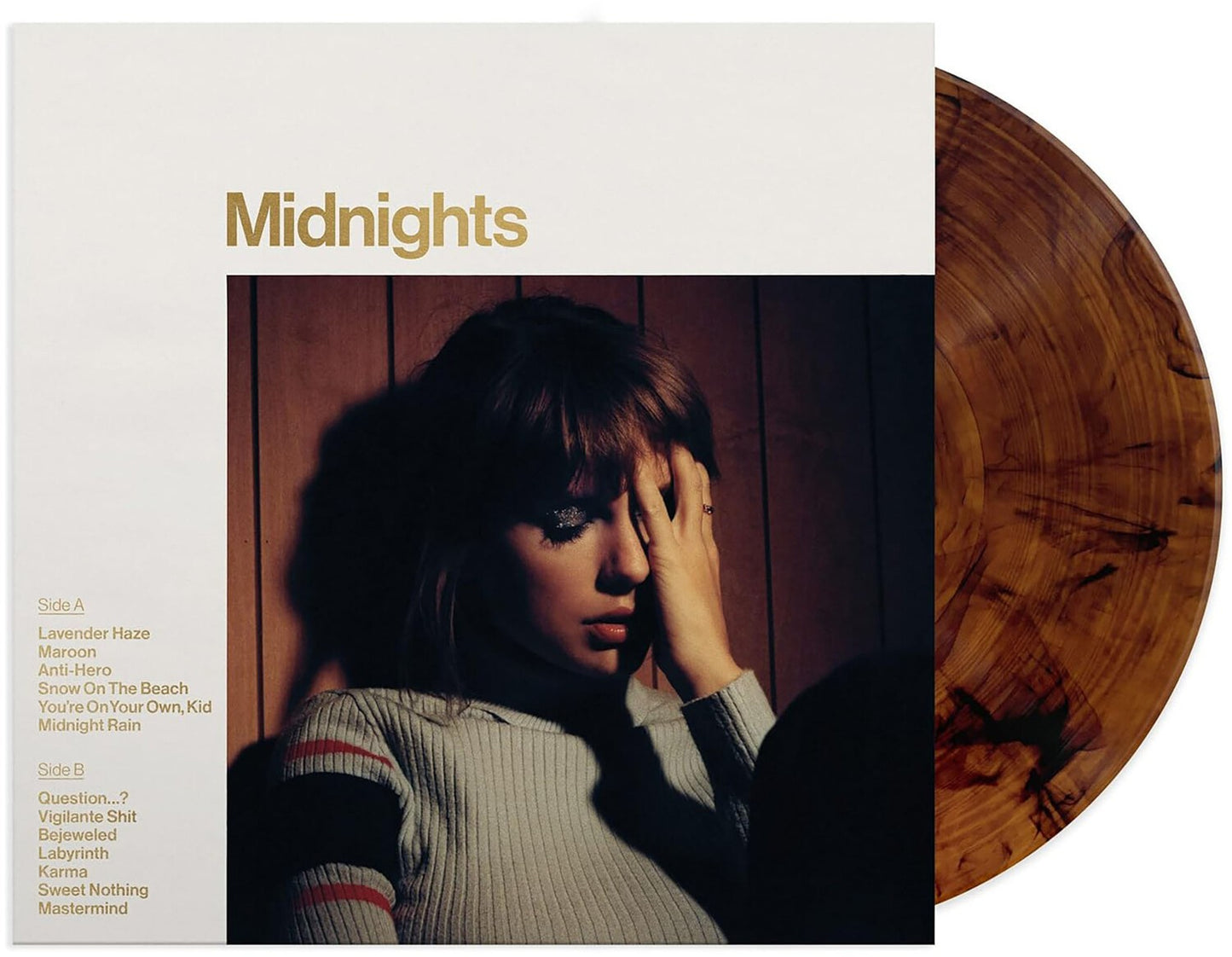 Fearless (Taylor's Version) (Gold Vinyl/3LP) & Midnights (X) (Mahogany Color LP Vinyl) & Life Of A Showgirl (X) (Sweat & Vanilla Perfume Portofino Orange Glitter LP Vinyl) & Fearless Platinum Edition