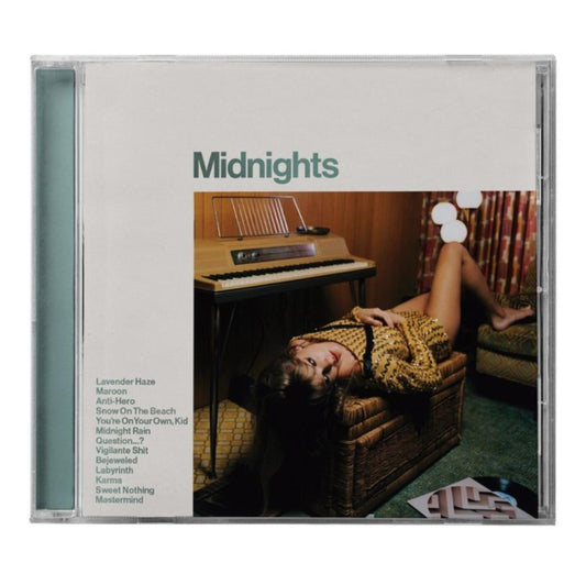 This CD is brand new.Format: CDMusic Style: Synth-popThis item's title is: Midnights (X) (Jade Green CD)Artist: Taylor SwiftLabel: REPUBLICBarcode: 602445790104Release Date: 10/21/2022