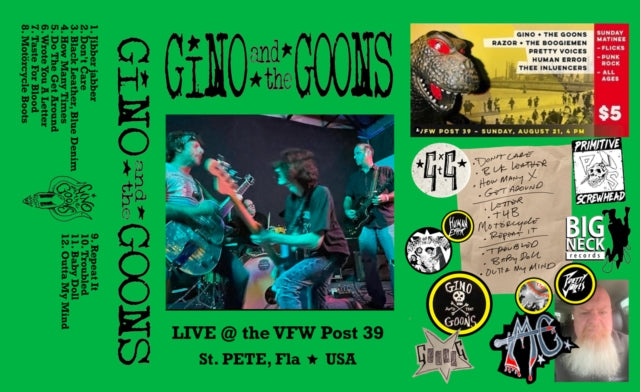 This Music Cassette is brand new.Format: Music CassetteMusic Style: Rock & RollThis item's title is: Live At The Vfw Post 39Artist: Gino & The GoonsLabel: Primitive ScrewheadBarcode: 613285774926Release Date: 7/28/2023