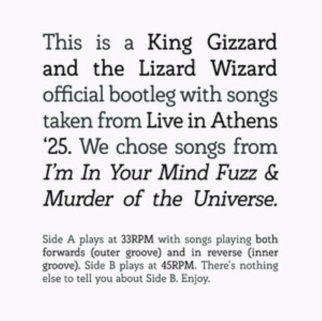 Songs From I'm In Your Mind Fuzz & Murder Of The Universe Live In Athens '25 & Paper Mache Dream Balloon (Pink Seaglass LP Vinyl)