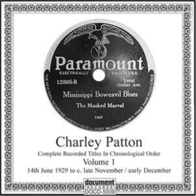 Product Image : This CD is brand new.<br>Format: CD<br>Music Style: Delta Blues<br>This item's title is: Charley Patton Vol 1 (1929)<br>Artist: Charley Patton<br>Label: Document Records (2)<br>Barcode: 714298500929<br>Release Date: 1/14/2022