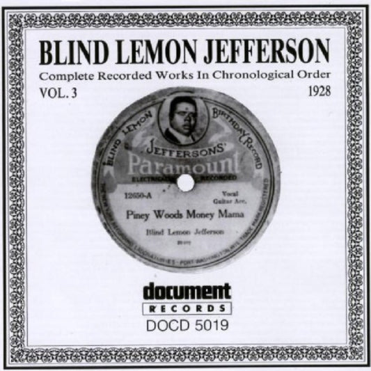 Product Image : This CD is brand new.<br>Format: CD<br>Music Style: Country Blues<br>This item's title is: Blind Lemon  Vol 3 1928<br>Artist: Jefferson Blind Lemon<br>Barcode: 714298501926<br>Release Date: 11/5/2021