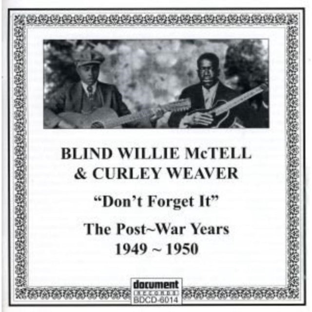 Product Image : This CD is brand new.<br>Format: CD<br>Music Style: Country Blues<br>This item's title is: Postwar Recordings Of Blin<br>Artist: Mctell  Blind Willie  & Curley<br>Label: Document Records (2)<br>Barcode: 714298601428<br>Release Date: 6/3/2022