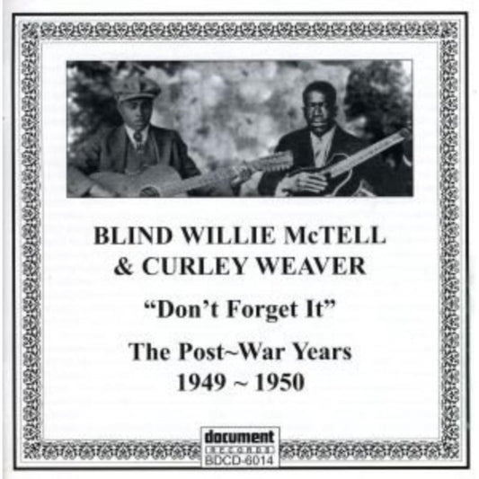 Product Image : This CD is brand new.<br>Format: CD<br>Music Style: Country Blues<br>This item's title is: Postwar Recordings Of Blin<br>Artist: Mctell  Blind Willie  & Curley<br>Label: Document Records (2)<br>Barcode: 714298601428<br>Release Date: 6/3/2022