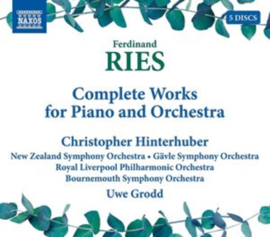 Product Image : This CD is brand new.<br>Format: CD<br>Music Style: Classical<br>This item's title is: Ries: Complete Works For Piano & Orchestra<br>Artist: Christoph; New Zealand Symphony Orchestra; Gavle Symphony Orchestra Hinterhuber<br>Barcode: 747313525737<br>Release Date: 1/28/2022