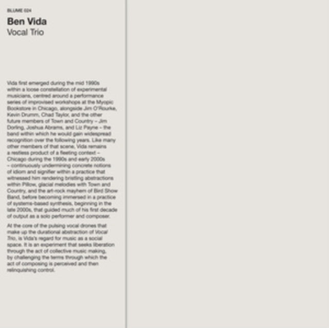 Ben Vida - Vocal Trio - LP Vinyl