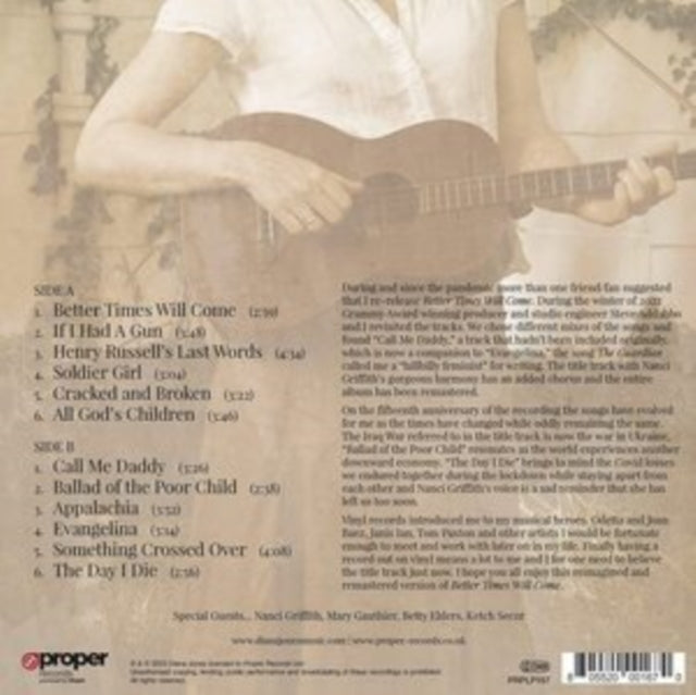 This LP Vinyl is brand new.Format: LP VinylMusic Style: CountryThis item's title is: Better Times Will ComeArtist: Diana JonesLabel: Proper Records (2)Barcode: 805520001670Release Date: 4/7/2023