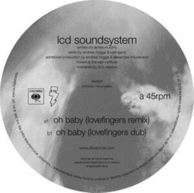 This 12 Inch Vinyl is brand new.Format: 12 Inch VinylMusic Style: ElectroThis item's title is: Oh Baby (Lovefingers Remixes)Artist: Lcd SoundsystemLabel: Rock/PopBarcode: 829732260519Release Date: 12/7/2018