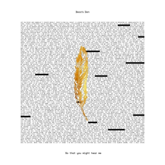 Product Image : This CD is brand new.<br>Format: CD<br>Music Style: Indie Pop<br>This item's title is: So That You Might Hear Me<br>Artist: Bear's Den<br>Label: ROUNDER<br>Barcode: 888072087484<br>Release Date: 4/26/2019