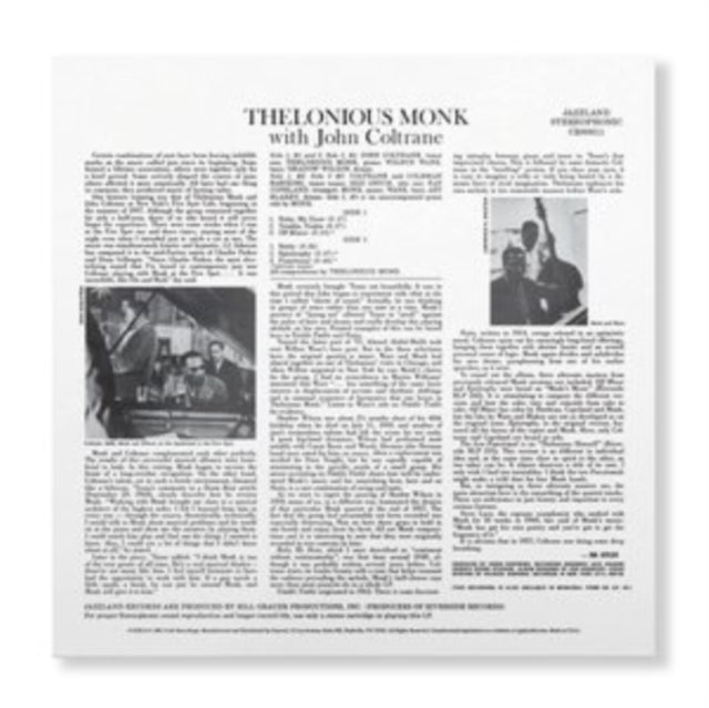 This LP Vinyl is brand new.Format: LP VinylMusic Style: BopThis item's title is: Thelonious Monk With John ColtraneArtist: Thelonious & John Coltrane MonkLabel: CRAFT RECORDINGSBarcode: 888072479067Release Date: 5/26/2023