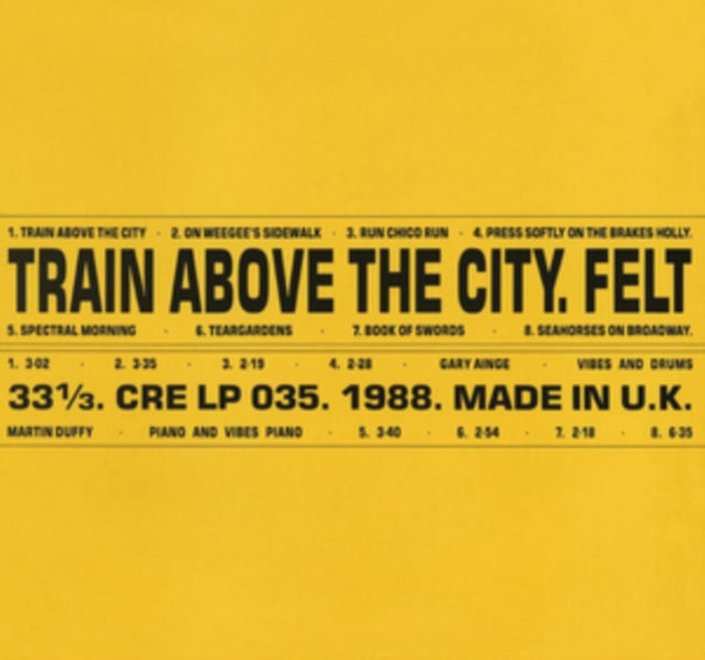 This LP Vinyl is brand new.Format: LP VinylMusic Style: InstrumentalThis item's title is: Train Above The City (Deluxe Remastered Gatefold)Artist: FeltLabel: CHERRY REDBarcode: 5013929078819Release Date: 9/21/2018