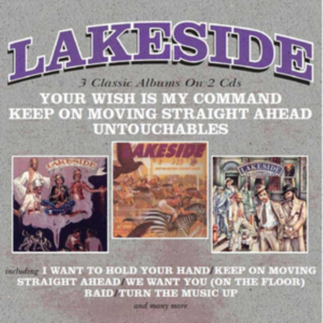 This CD is brand new.Format: CDMusic Style: FunkThis item's title is: Your Wish Is My Command / Keep On Moving Straight Ahead / UntouchablesArtist: LakesideLabel: ROBINSONGSBarcode: 5013929952928Release Date: 6/22/2018