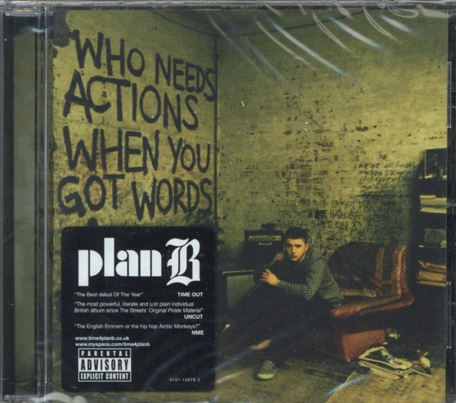 Product Image : This CD is brand new.<br>Format: CD<br>Music Style: Tribal<br>This item's title is: Who Needs Actions When You Got Words<br>Artist: Plan B<br>Barcode: 5051011497926<br>Release Date: 6/26/2006