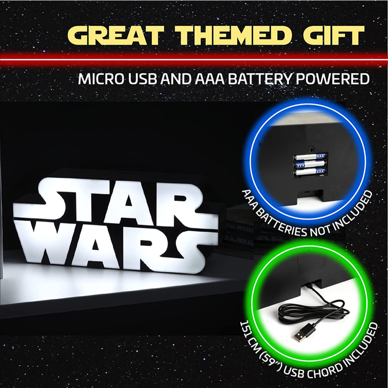 This is brand new.This Star Wars Logo Light is a great gift for any fan of the Star Wars franchise. Supplied in a closed, branded gift box it will add the perfect ambiance whilst illuminating any man cave, bedroom, games room, or brighten up a workspace.